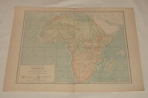 1918 map ~ physical map of AFRICA