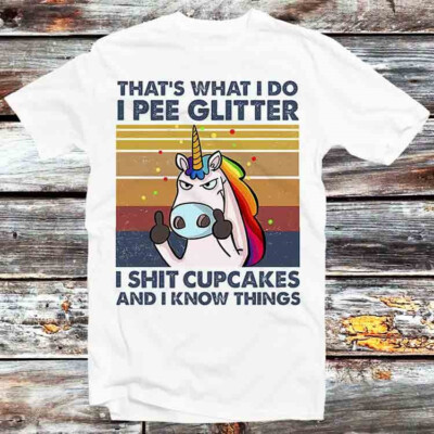 T-Shirt Thats What I Do I Pee Glitzer Know Things Einhorn Kirchenbank B1137