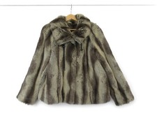 Olsen Faux Fur Coat Jacket Ladies Uk 10 Multicoloured Mid Length Pockets Hook