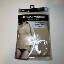Jockey Life Women's Seamfree Slimming Tank Top Shirt Beige Size XXL Shapewear