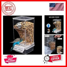 Automatic Bird Feeder,No_Mess Bird Feeder for Cage,Transparent Food Container...