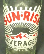 vintage ACL Soda POP Bottle  SUN-RISE BEVERAGES - 7 oz ACL