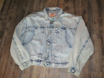 Code Blue Acid wash Denim Jacket MENS Size XL vintage