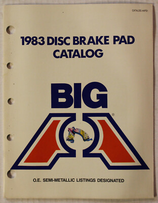 BIG A Disc Brake Pad Catalog Parts Book 1983 ~ APS1