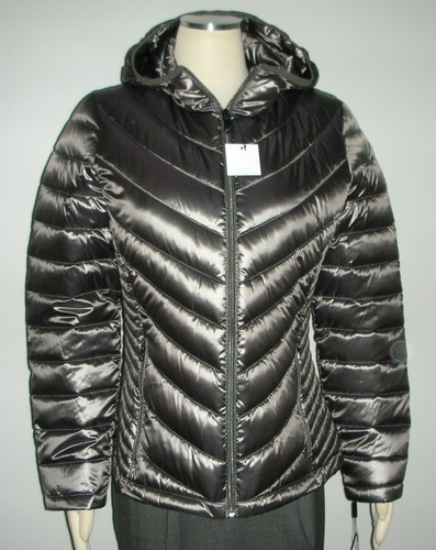 Calvin Klein Winter jacket Hooded Down Puffer Coat Pearlized Red Black Silver - Picture 11 of 11