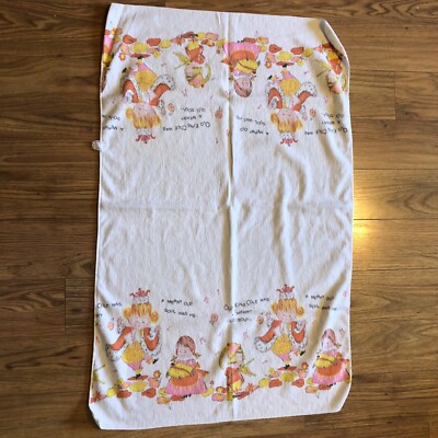 Vintage Old King Cole 1970s Blankie Small Comfort Blanket Cotton