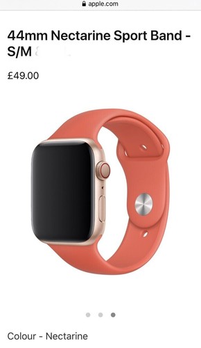 NOWY ORYGINALNY PASEK SPORTOWY APPLE WATCH 42/44mm NECTARINE 2018 **RZADKI** - Zdjęcie 3 z 3