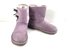 Koolaburra By Ugg Boots Girls 5M Victoria Shoes Purple Suede Short Slip on Snow