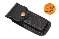 GENUINE LEATHER ENGRAVED CUSTOM HANDMADE SHEATH FOR FOLDING BLADE KNIFE 1582