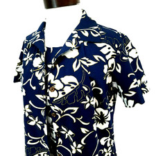 HILO HATTIE Hawaiian Tank Dress Set w/ Shirt Blue Floral USA Women's M VEUC
