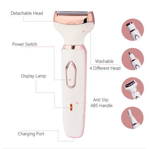 4-in-1 Electric Razors for Women Ladies Bikini Area Shaver Multifunction Trimmer - Picture 3 of 13