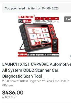 LAUNCH X431 CRP909E Automotive All System OBD2 Scanner Car Diagnostic Scan Tool
