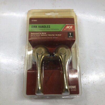 Ace Brand Chrome Finish T Broach Sink Handles For Delta Part #4510863 NIB