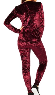 Velvet tracksuit lounge top and bottom set, Clearance clothes, grab a  UK