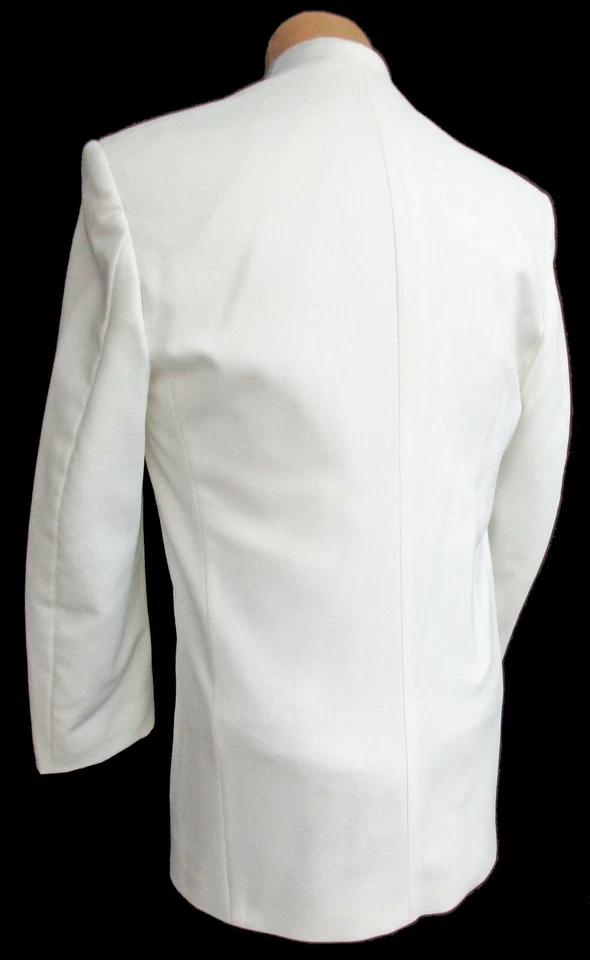 Chaqueta de esmoquin con cuello mandarín Nehru blanca para niños anillo de boda portador talla 10 Foto 4 de 4