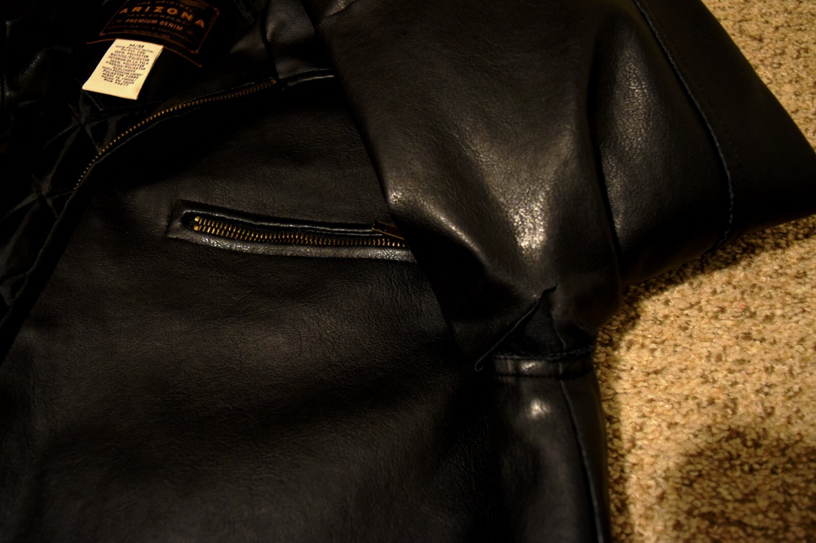 The Arizona Jean Company Black Leather Faux Jacket Size M