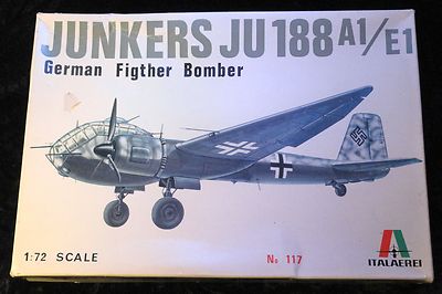 Maquette Italeri 1/72 Junkers JU-188 A1/E1 – Bomber Allemand – Occasion Boîte Parfaite