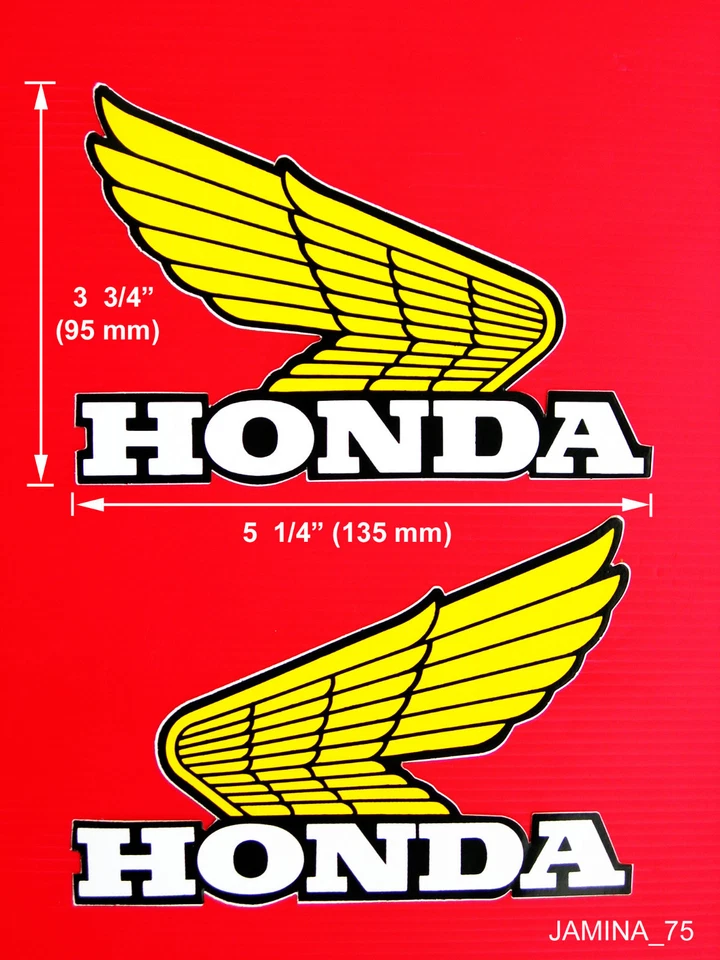 Honda Wing CR CR250 Elsinore Motocross ATV ATC Fuel Gas Tank Sticker Decal Logo Foto 2 de 2
