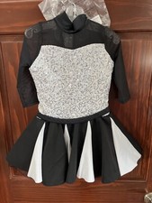 Girls Weissman I Got You 15708 Dance Costume IC Black White Silver Sequin