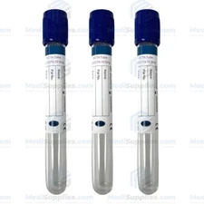 Vacuum Blood Collection Tube K2 EDTA, 13 x 100mm, 6ml, Royal Blue Top, Exp 5/28