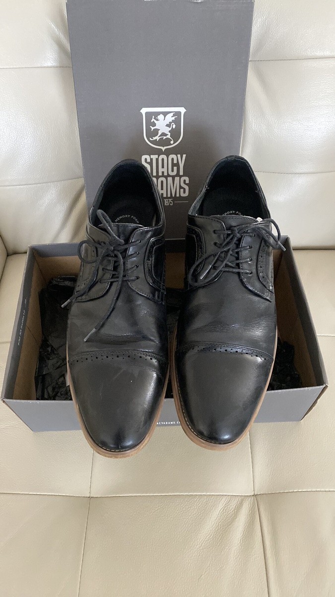 STACY ADAMS DICKINSON BLACK LEATHER CAP-TOE OXFORD SHOES SIZE 10W Stacy Adams Kids main image 4