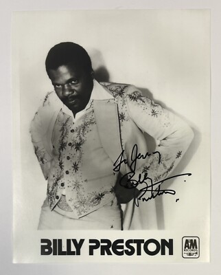 Beatles : Billy Preston Signed Autograph A&M Records Promo Photo
