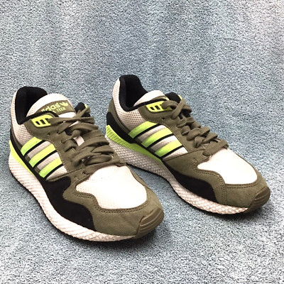 Adidas Ultra Tech Running Shoes Men s Size 9.5 White Yellow Khaki Olive BD7937