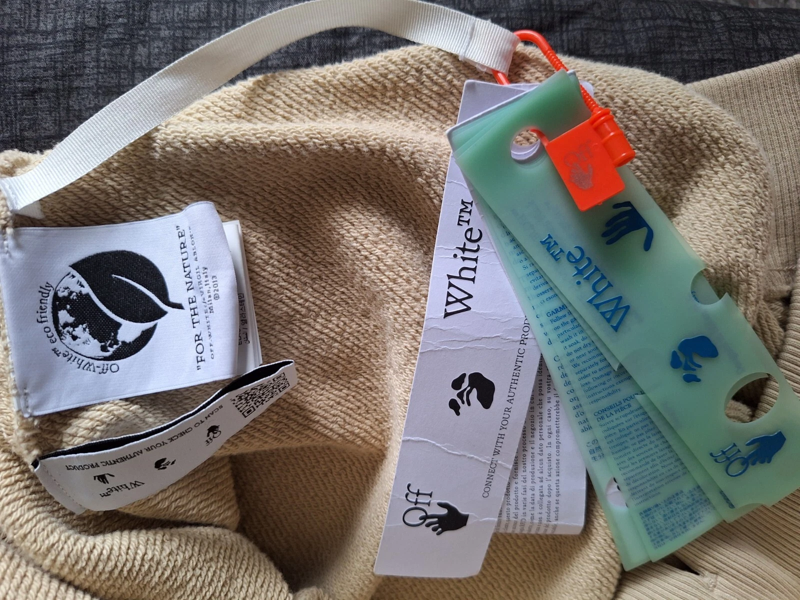 OFF WHITE Felpa con cappuccio bianca spento taglia S