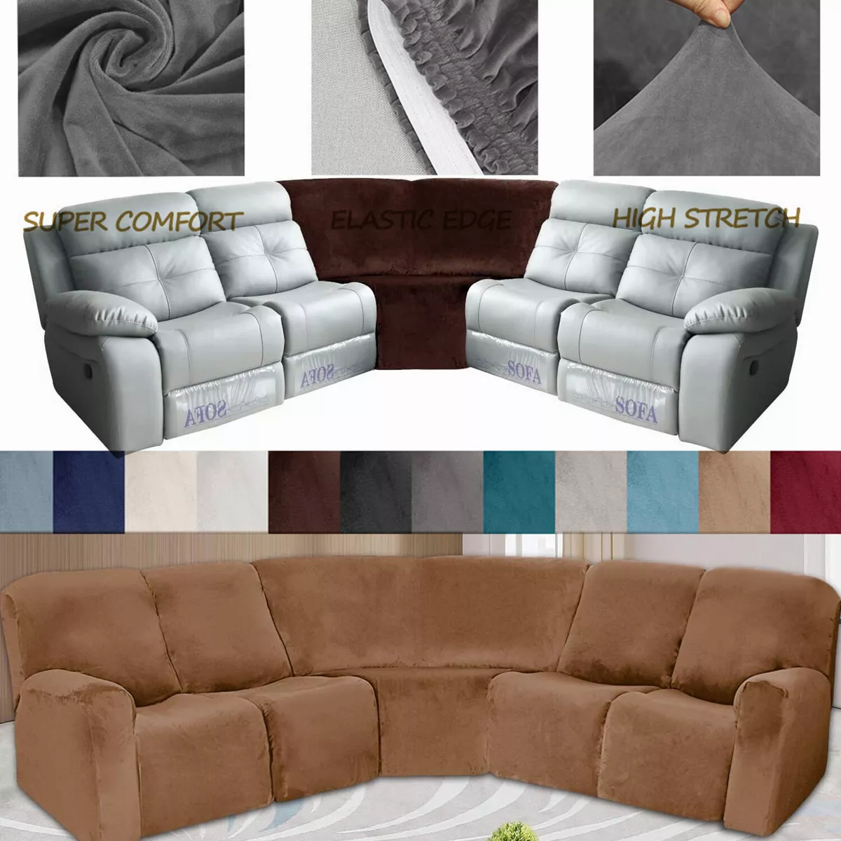 Sectional with 2024 lounger and recliner