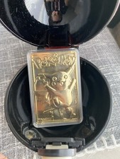 Vintage Burger King Pokémon 23K Gold Plated Pikachu Card w/ Case 1999