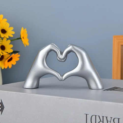 Gold Decoration, Heart Hand Statue Living Room Bedroom Decoration, Love Finger - Picture 6 of 10