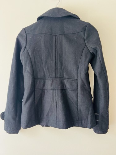 G-STAR RAW Wool Blend & Leather Trim Crop Trench Coat Jacket Size 8 - Picture 2 of 2
