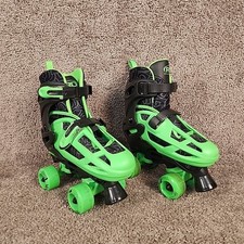 Roller Derby Quick Fit Skates Adjustable Sizes 3-6 Black Green