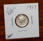 1917  SILVER MERCURY DIME - GRADES "VERY FINE"