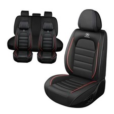 Car Seat Covers for Kia Soul 2010-2025 - Waterproof Soft Full Set - Black  Red