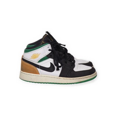 Nike Air Jordan, Sneaker, Größe: 38, 1 Mid SE, Leder, Schwarz/Weiß/Grün #mag