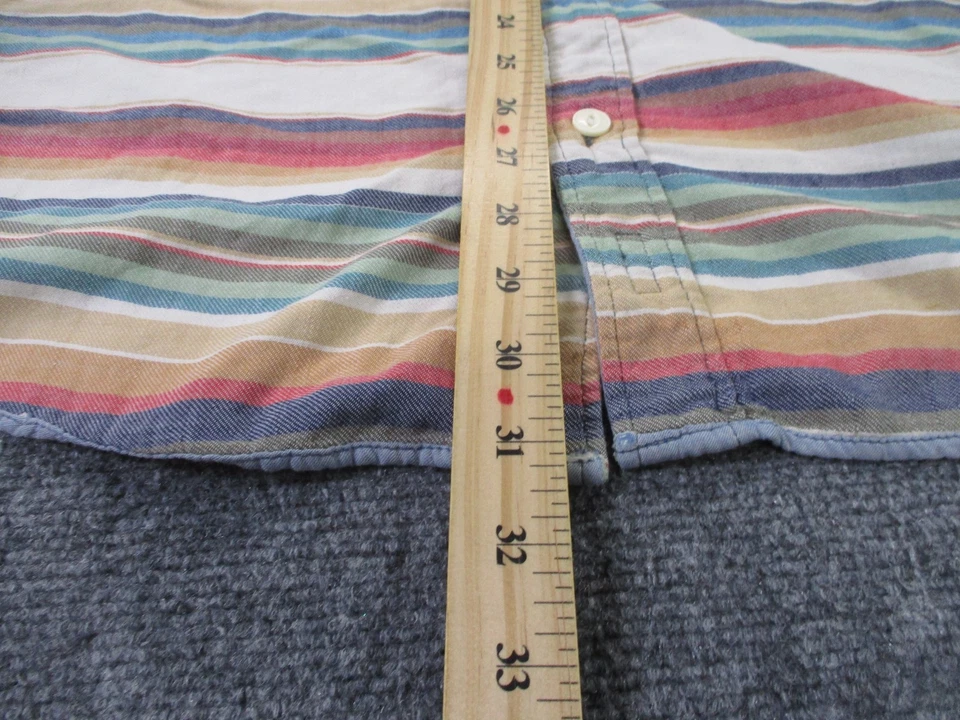 Camisa Faherty Para Hombres XL Azul Rayas Reversible Ligera Preppy Exterior Golf Foto 4 de 4