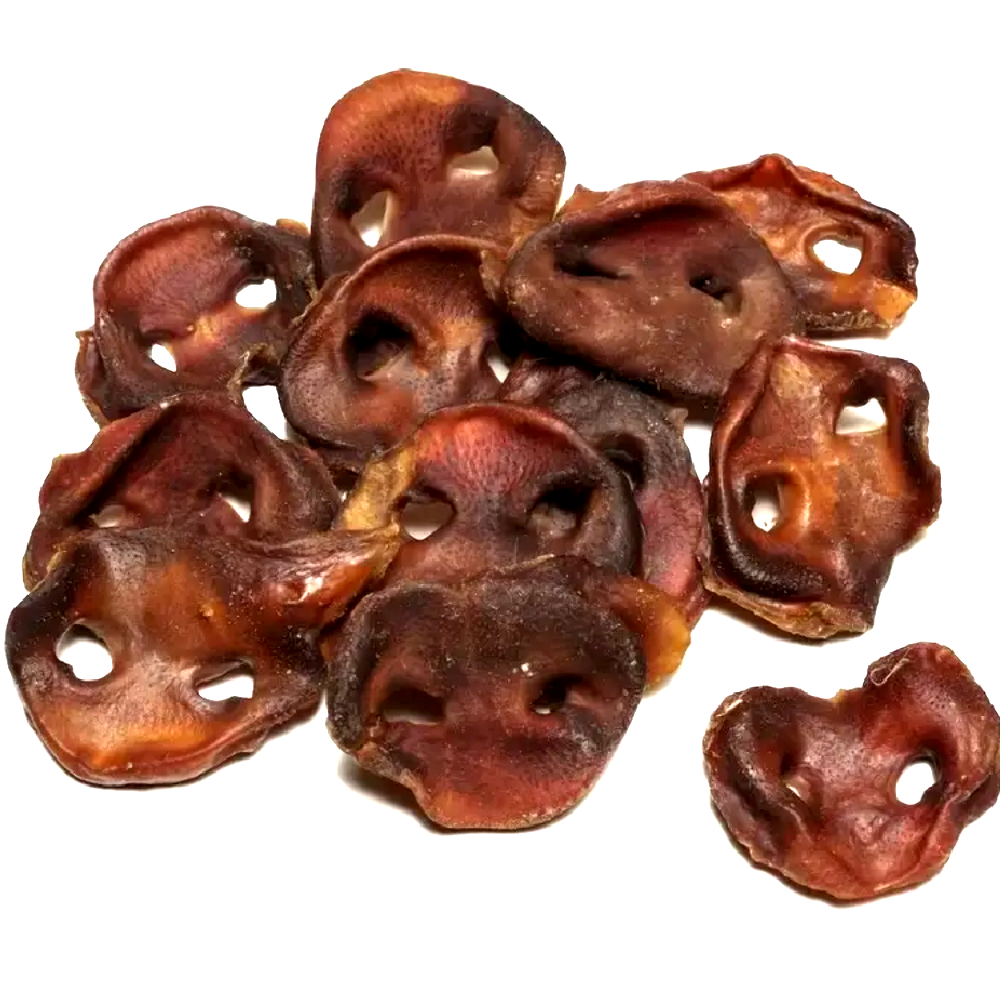 1KG NAW! PIG SNOUTS : Adult Dry Dog Feed Pork Treats Protein Pet Food Chews