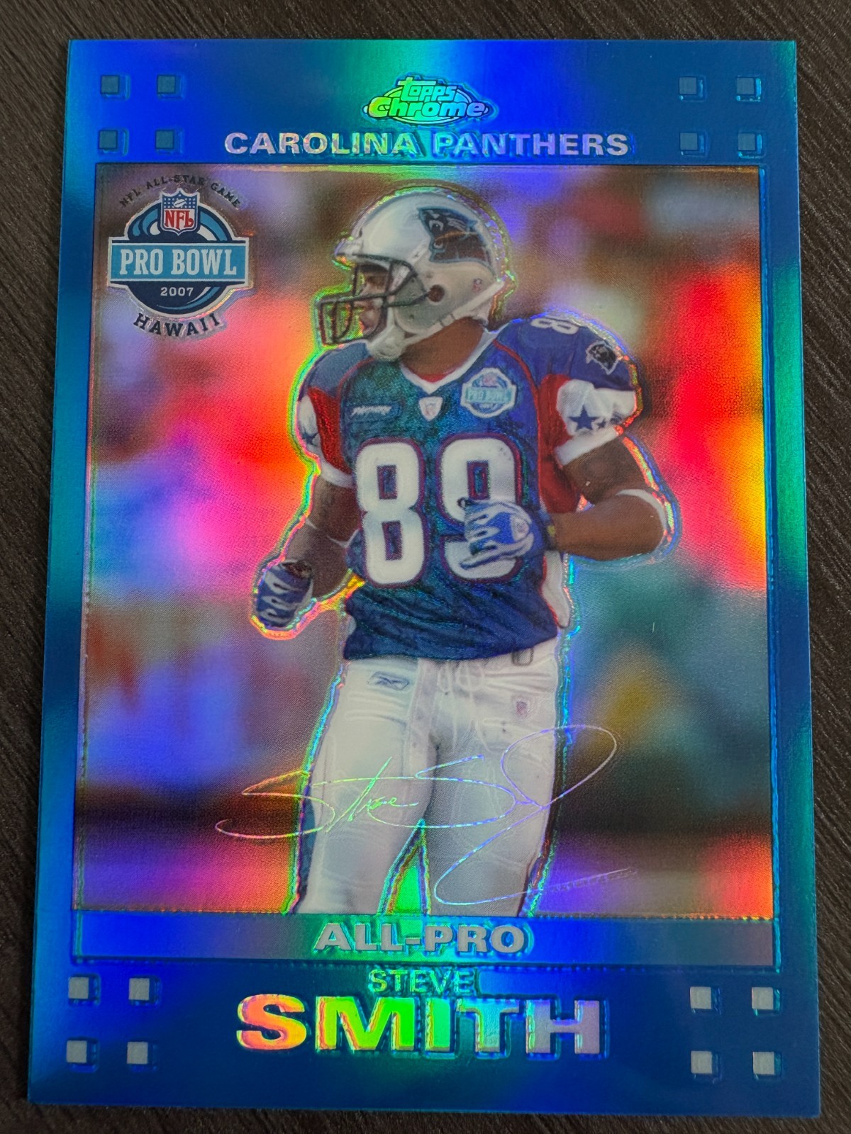 2007 Topps Chrome Steve Smith #TC158 All-Pro Pro Bowl Blue Refractor