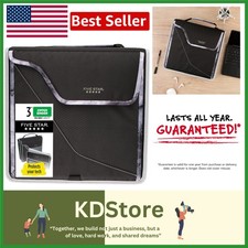 Stylish Black/Gray 3-Ring Zipper Binder with Padded Case - Perfect for Students