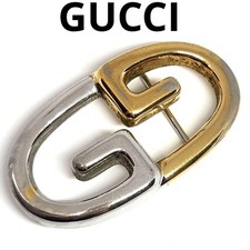 GUCCI Two Tone Silver Gold Interlocking GG Belt Buckle Only Used