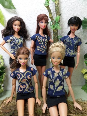  T-Shirts, Einzelstücke Unikat  Für Mode Puppen: Normal Curvy Vintage Groß