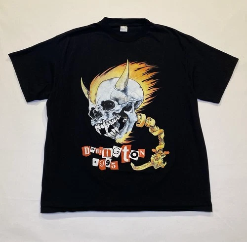 Metallica T Shirt Donington Concert 90's Pushea 1990s vintage concert t-shirt, vintage, size XL, single stitch, B+ condition