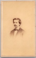 CDV Circa 1860s R.D. Crum Handsome Man with Mustache Watkins NY
