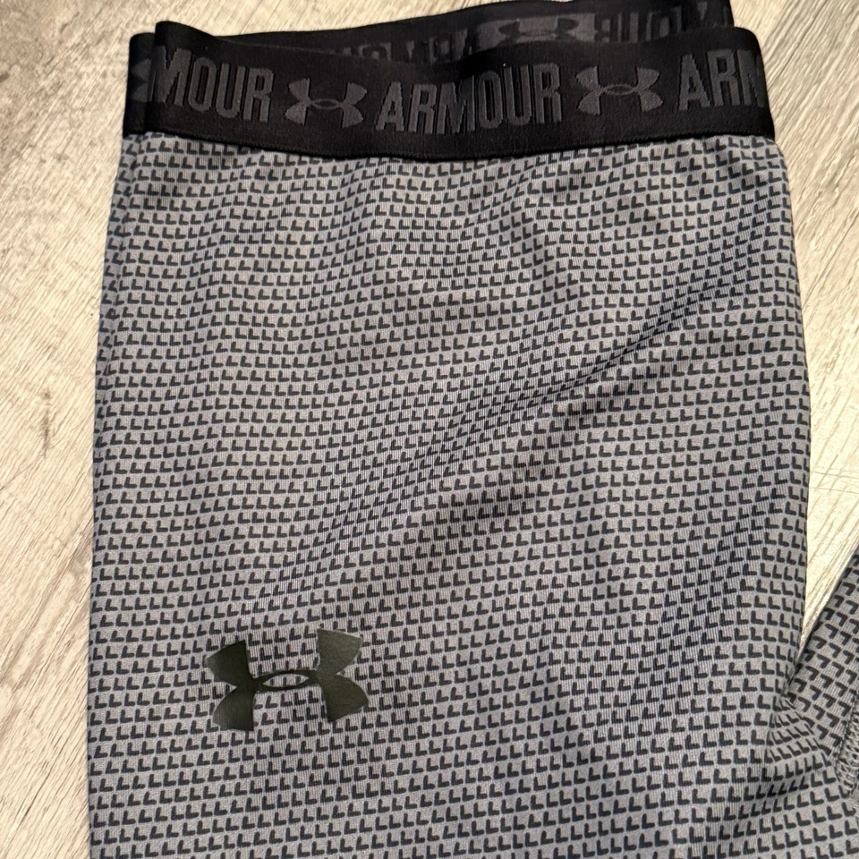 Under Armour Girls UA HeatGear Printed Legging Youth X-Large Black Gray 1271028 - Image 3 of 4