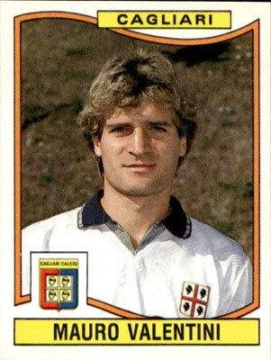 1990-1991 Panini Footballers #65 Mauro Valentini Cagliari Figure #