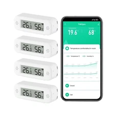 Smart Digital Thermometer Hygrometer, WiFi Indoor Temperature Humidity Sensor...