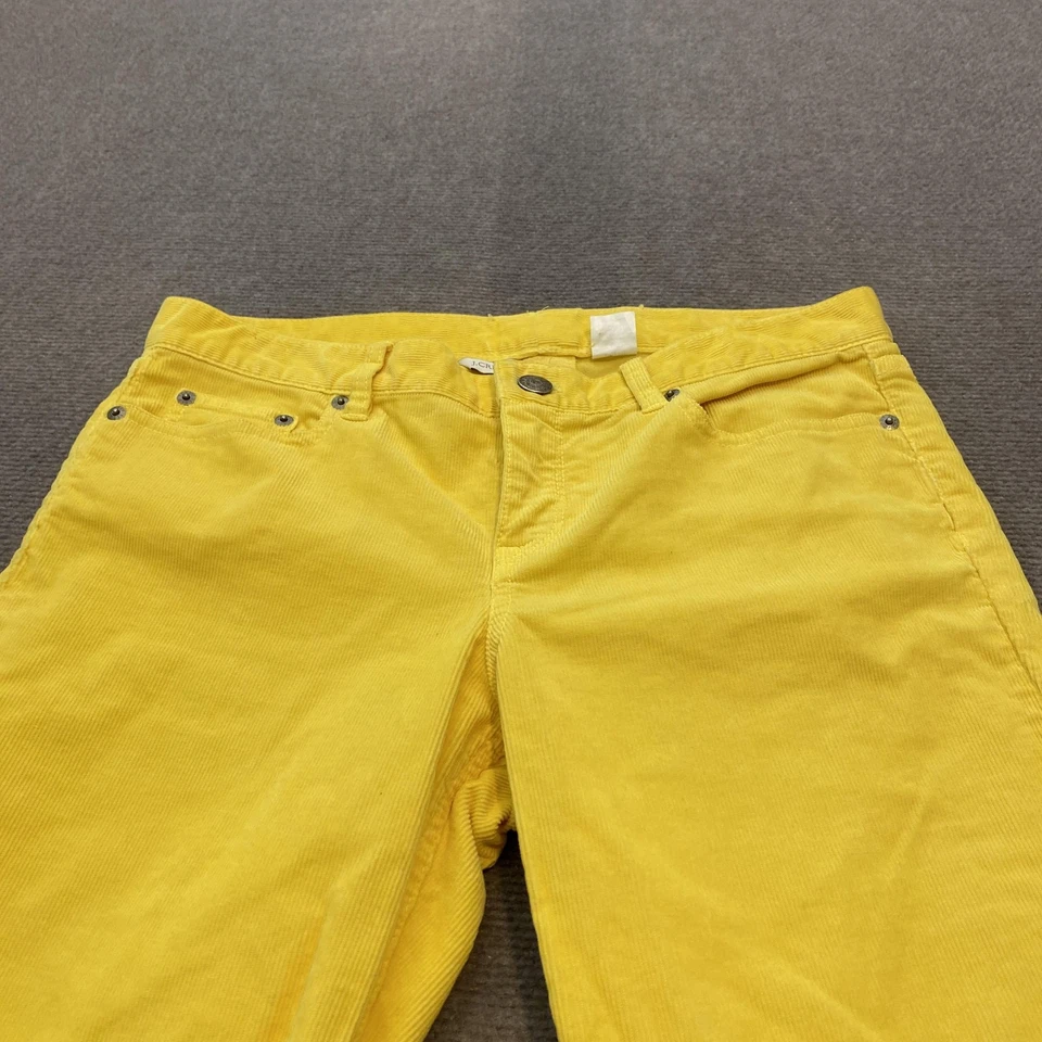 Calça J Crew Feminina 31R Veludo Amarelo City Fit Flare Cintura Média Elástica - Imagem 2 de 4