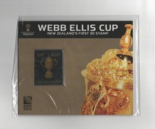 New Zealand Rugby Webb Ellis Cup 3D stamp in display folder 2011