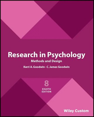 C. James Goodwin (u. a.) | Research in Psychology Methods and Design, 8e...